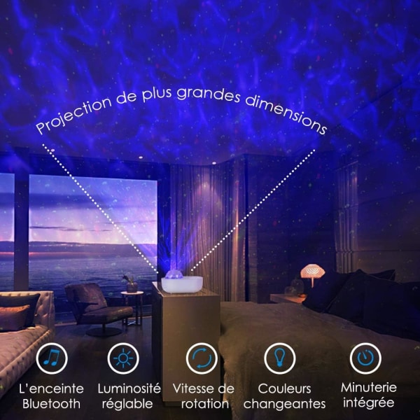 LED Stjernehimmel Projektor Natlys, Ocean Bølge og Galaxy Projektion