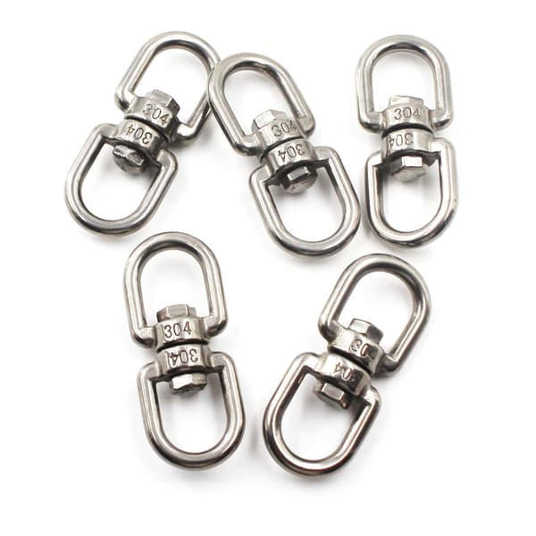 M5 304 Rostfritt Stål Swivel Ring Swivel Nyckelring (5-pack)