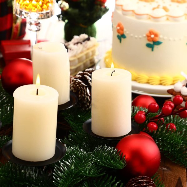 8 stk. 7,5 cm/ 2,95 tommer Metal Plade Lysestager Adventskrans