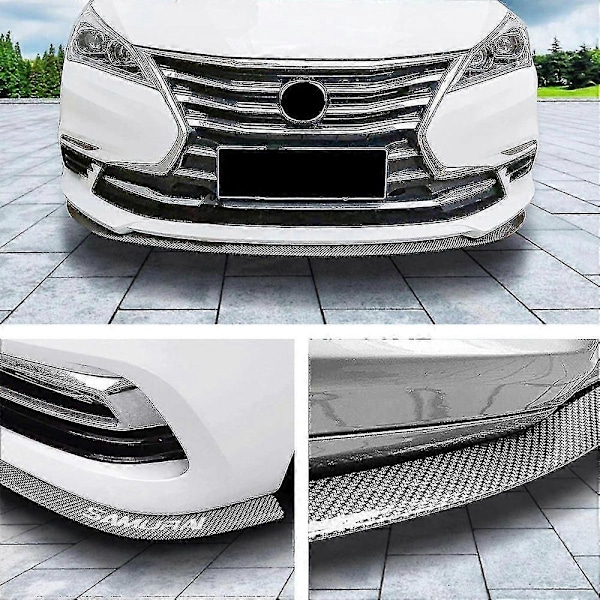 Självhäftande frontspoilerläpp, 2,5M universell tuning frontspoiler skydd tillverkad av kolfiber för personbilar