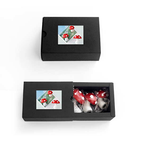 3 st Kylskåpsmagneter, Stereoskopiska Röda Svampar, 3D Söta Kylskåpsmagneter