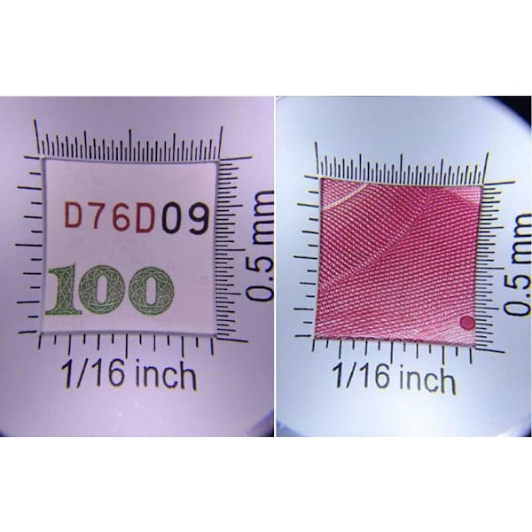 10X Optisk Forstørrelsesglass med Innebygd LED-lys og Måleskala