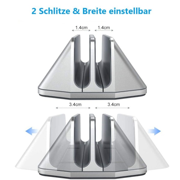 ##/Vertikal Laptop Stativ i Aluminium, Justerbar Notebook Stativ##/