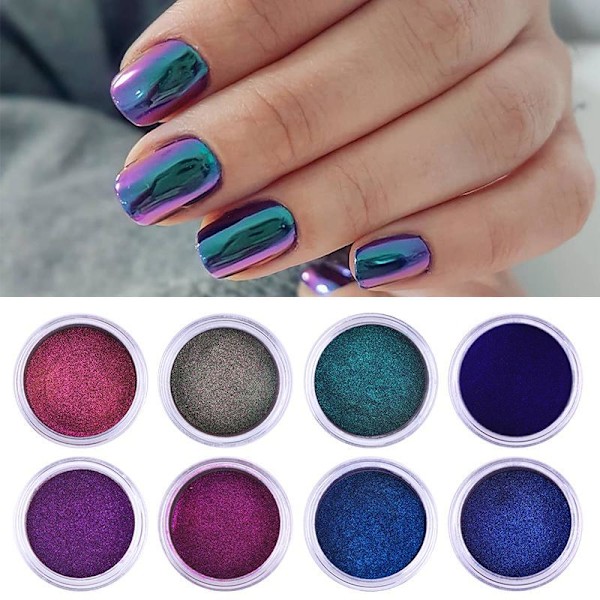 ##/Nagelpulver med pärleffekt 3 färger 3 st Krom nagelpulver nagelkonst Glitter nagelpulver nagelspegelpulver Metalliskt nagelpulver för nagelkonst##/