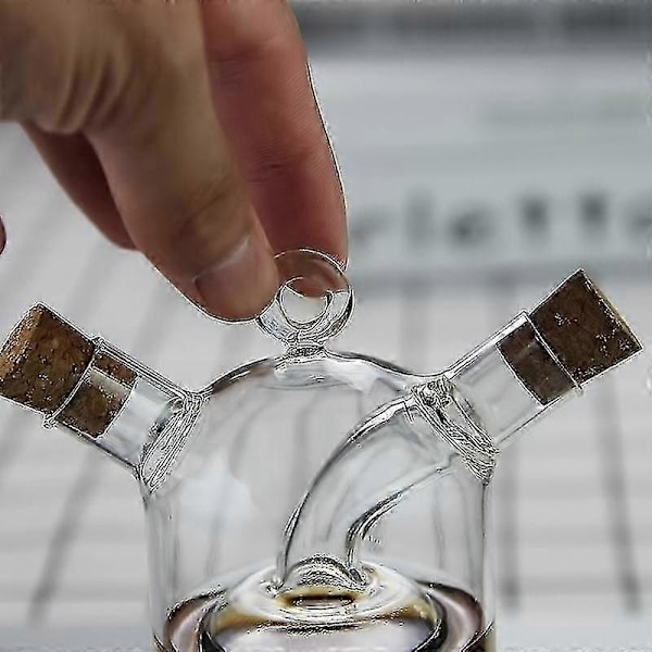 2-i-1 Dubbellagers Sås Olja Vinäger Glas Krydda Förvaring Förseglad