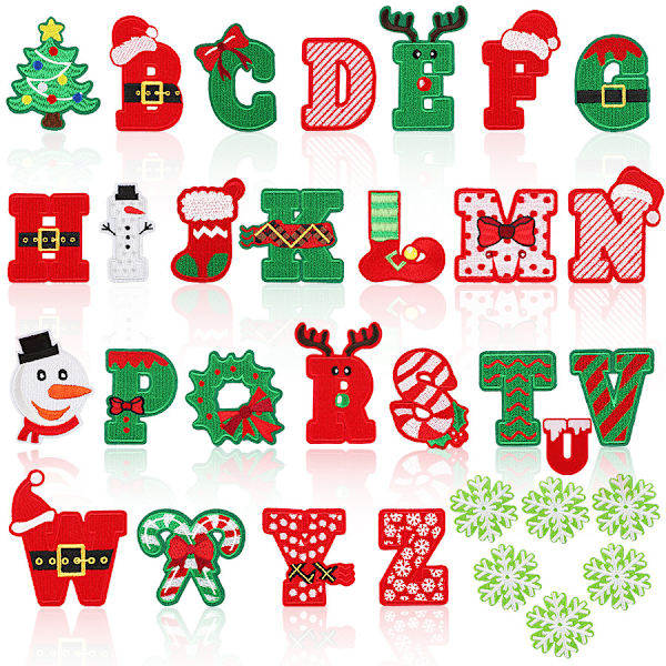 ##/26 Stycken Jultema 26 Broderade Applikationer med Värmelim, ba##/