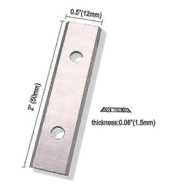 10 stk. skrape i wolframkarbid 50X12X1,5MM dobbeltsidig kraftig skrape erstatningsblader for P