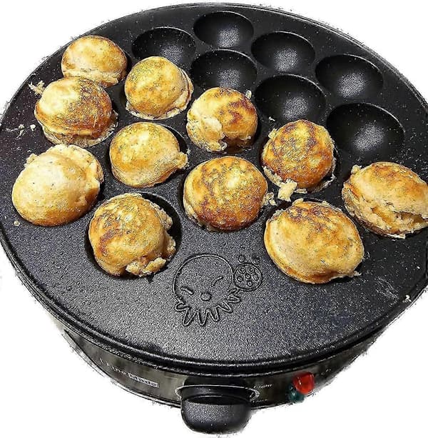 Takoyaki-maskine med temperaturkontrol