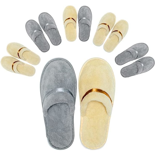 6 Par Tvättbara Återanvändbara Spa-tofflor Shoeless Hem Bulk Hotell