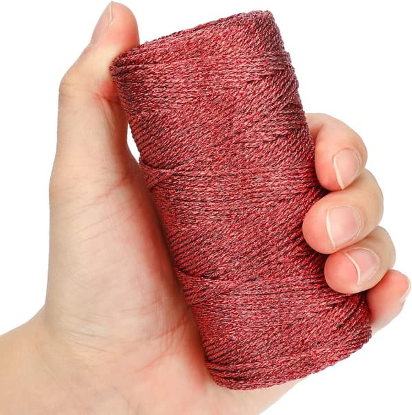 /#/Rød Jule Metallic Reb 1,5mm 100M (Ikke-elastisk) Kreativ Voks/#/