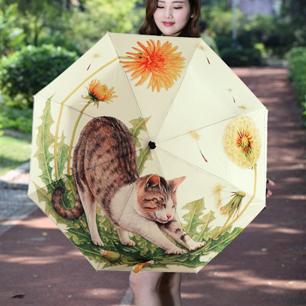 ##/Fällbart Kattparasoll Kvalitetsdesign Kreativ Konst UV-skydd##/