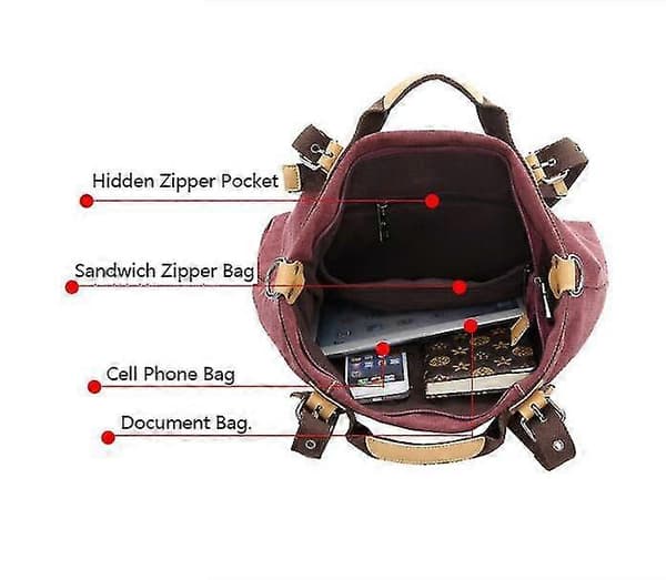 Dam Handväskor Plånböcker Canvas Väskor Casual Messenger Väskor Stora Handväskor 8 Färger Purple Coffee