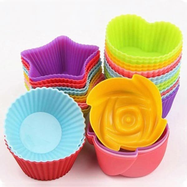 5 st Geometriska Muffin-formar i Silikon med Non-stick för Köket 5PCS-Rose Shape