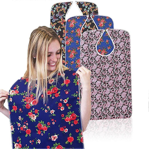 78x44cm Vattentätt Haklappsskydd för Vuxna vid Måltider och Dryck, Lätt att Ta På/Av Blue Rose**