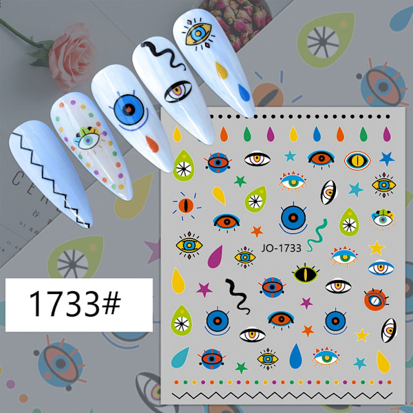 6 Ark med Självhäftande Turkosa Blå Ögon Hamsa Hand Fatimaöga