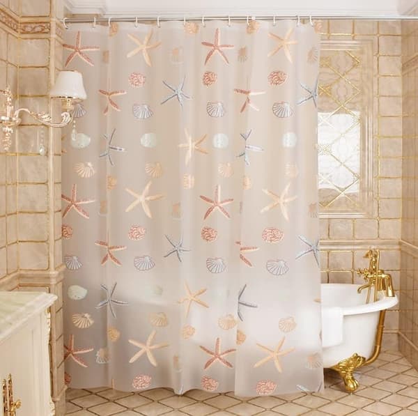 Elegant PEVA Duschdraperi med Krokar (72 x 78 Tum)