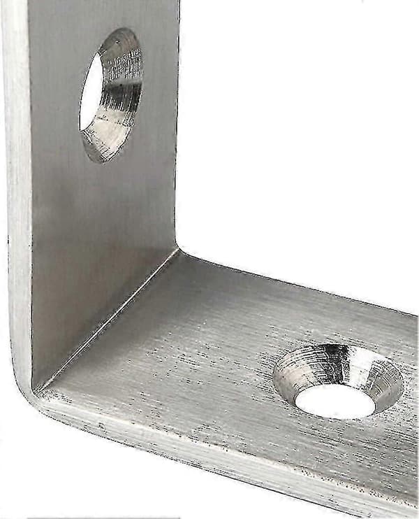 Kraftiga L-formade vinkeljärn i rostfritt stål, hyllkonsoler, borstad nickel, 4-pack (250x150x4mm)