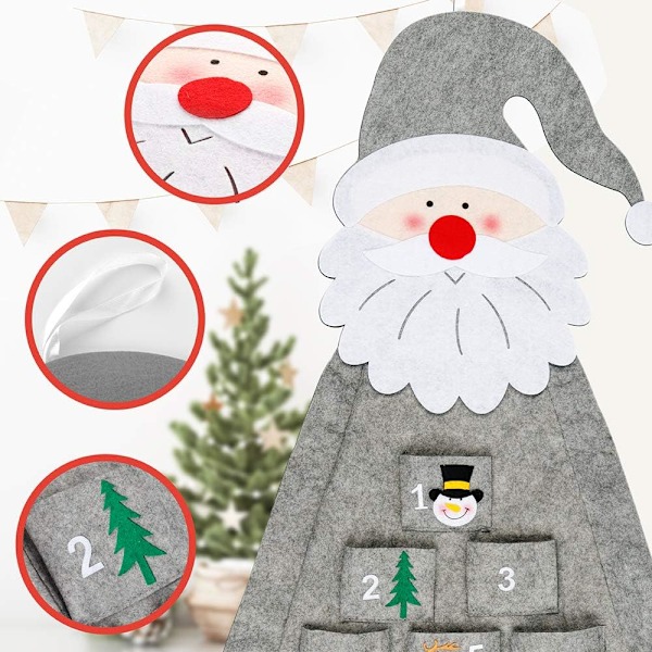 Filt Julekalender 2021, 1,14m Vegg Julekalender