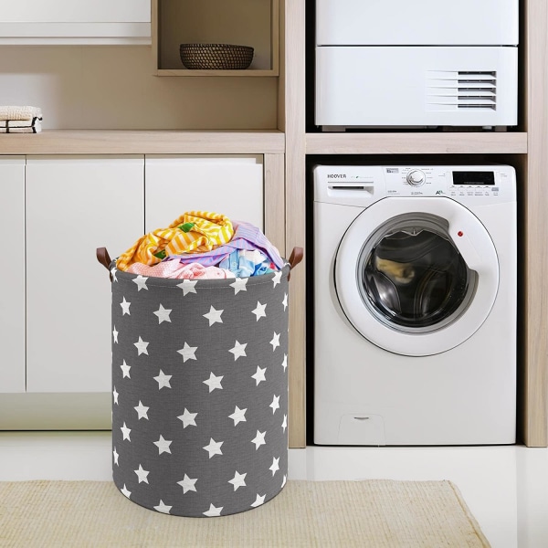 /#/Freestanding Laundry Basket Storage Sorter Drawstring Lid Collapsible Thick/#/