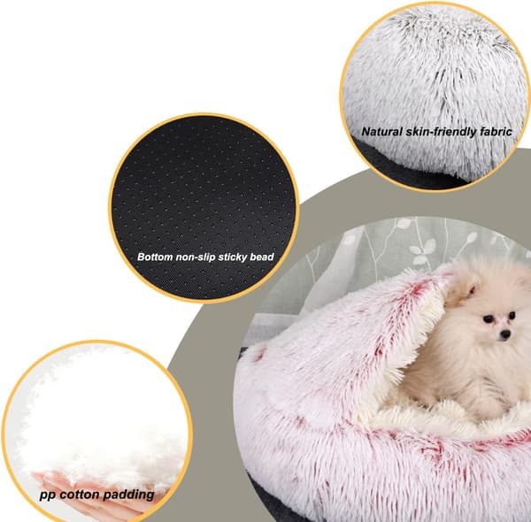 1 Stycke (Rosa, 50cm) Grottbädd för Hundar och Katter, Anti-Stress Liten
