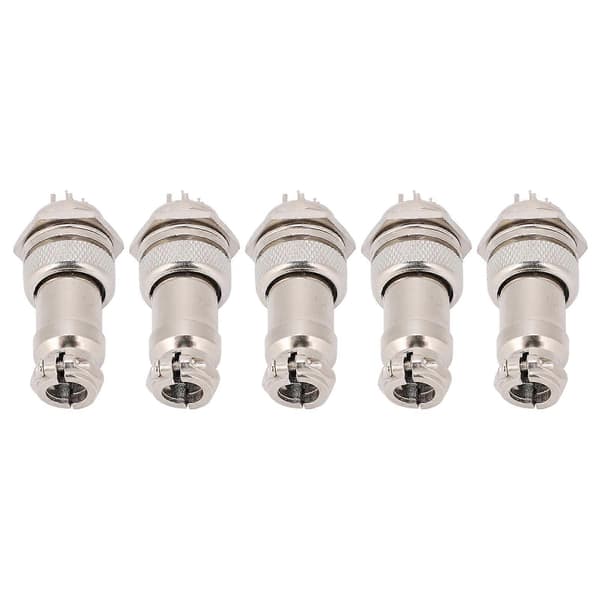 5 st Aviation Plug Connector Hane Hona Trådpanel Strömchassi Metallbeslag GX16 16mm 450V6pin
