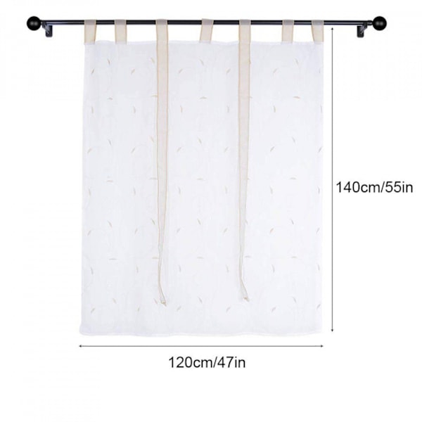 ##/Hvite broderte blomsterromerske gardiner##/