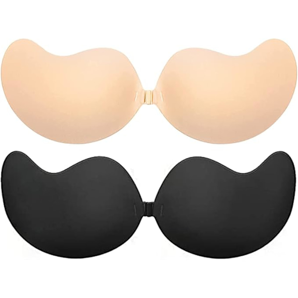 ##/Självhäftande BH 2 par, självhäftande, strapless, återanvändbar, osynlig, andningsbar BH för rygglösa klänningar##/