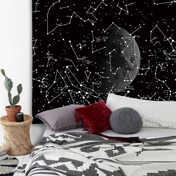 150x130cm, kosmisk måne hängande tyg heminredning gobeläng