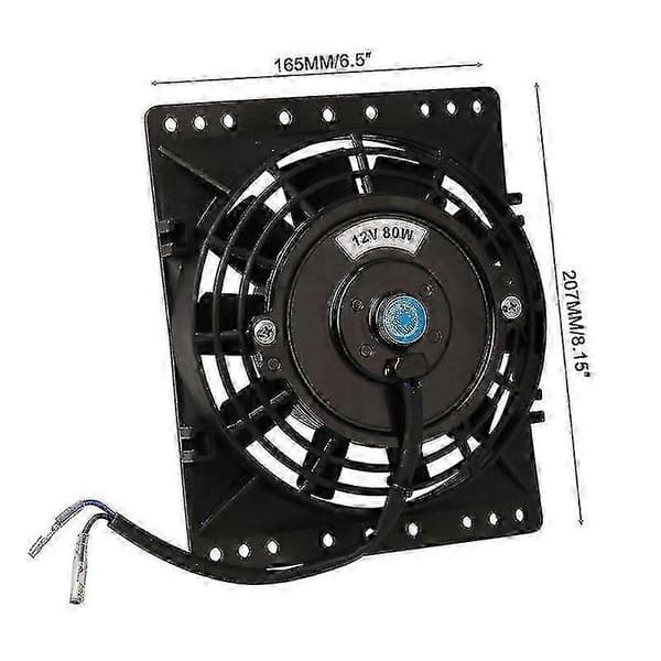 6-tums Slim 650CFM Radiator Kylfläktar Universal Slim Pull Push 12V 80W Direkt Ersättning Electr