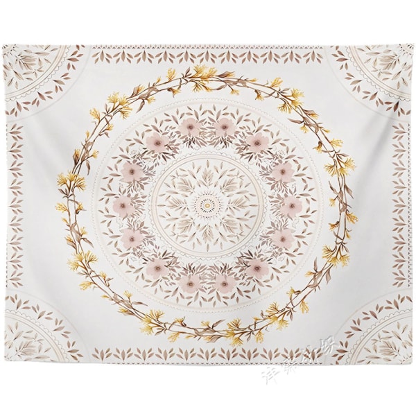 130x150cm White Mandala Wall Hanging Tapestry for Nature Decorati