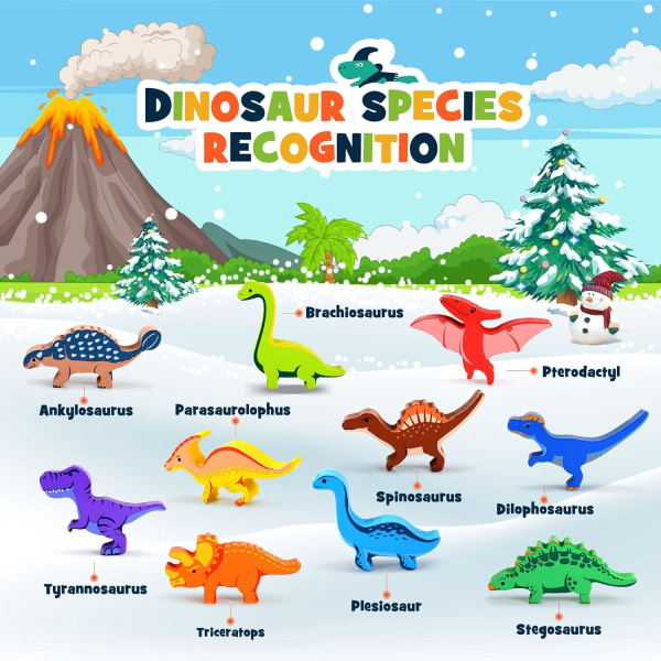 Puinen Dinosaurusten Pinottavat Leikkikalut - Montessori-pelit ja -lahjat