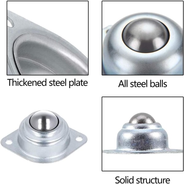 Kugleoverføringsenheder, 6 stk. Møbelhjul Flade Kugle Rullelejer