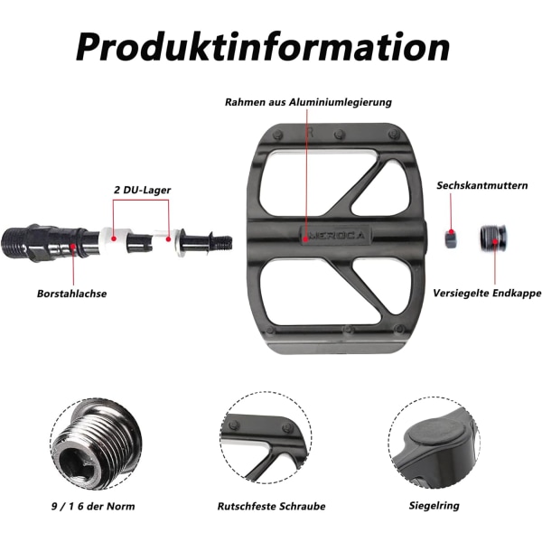 1 par ultralette metalcykelpedaler til MTB Road Bike 3 lejer