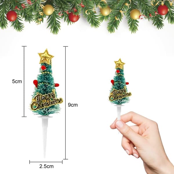 ##/12 stycken cederträ-cupcake-dekorationer för jul, julhattar för tårta##/