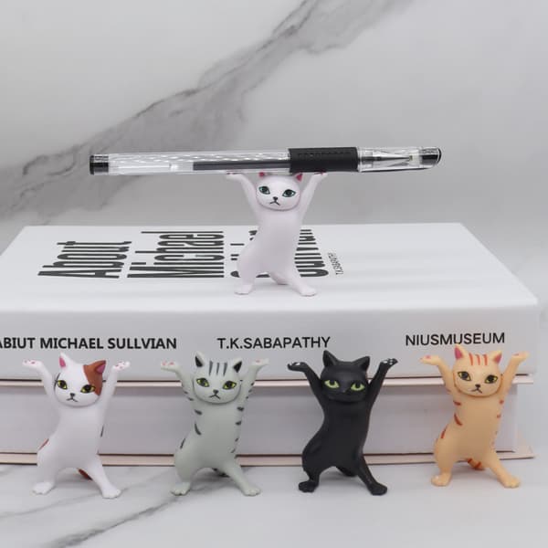 Set med 5 Dansande Katter och Pennställ, Rolig Katt Pennställ, Danc
