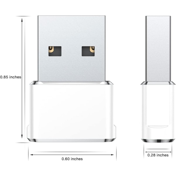 USB-C naar USB-A-sovitin 4-pakkauksessa, Muunna latausliitäntä tyypiksi C