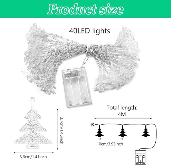 Lyslenker, 4M 40 LED Julelyslenker, LED Jul D