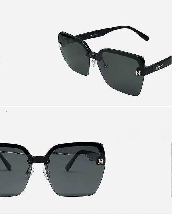 Mode Solbriller Oversized Uv400 Flad Top Firkantede Briller Til Mænd & Kvinder-blackxq-sg1936