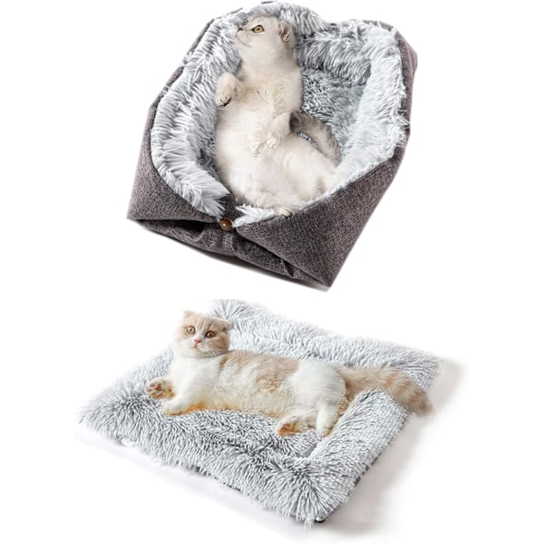 ##/Dubbel användning höst- och vinterbädd för katt, bekväm bädd##/