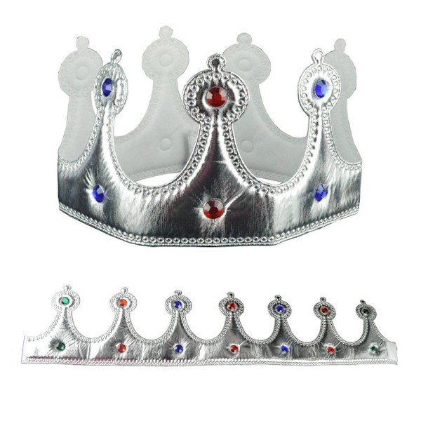 ##/Plastkungakrona för barn 2 st Guld Silver Karneval Kostymtillbehör Barnkostym Maskeraddräkt##/