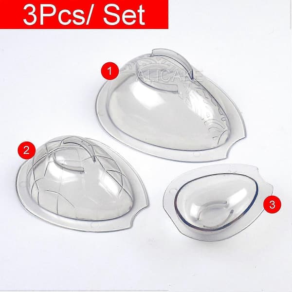 3 stk./sæt Chokoladeform 3D Påskeæg Form Polycarbonat Chokolade Bonbons Slik Konfekture Baki