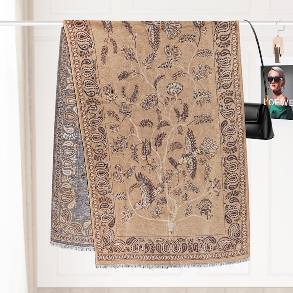 ##/Falsk cashmere varm dobbeltsidet trykt frynset sjal 180*70cm##/