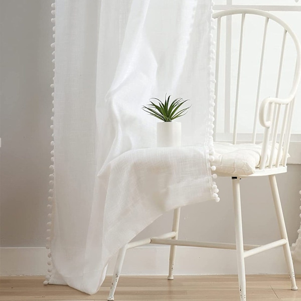 132*274cm (2 stycken) panelgardin, retro gardiner, transparent, b