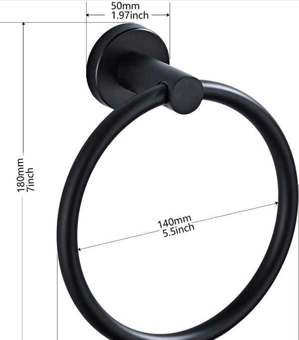 Sort Rund Håndklæde Ring Rund Håndklæde Stativ Køkken Bad Håndklædeholder