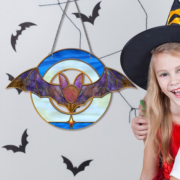 Akryl Halloween Hängande Fladdermus, Hängande Skylt för Heminredning, Helg