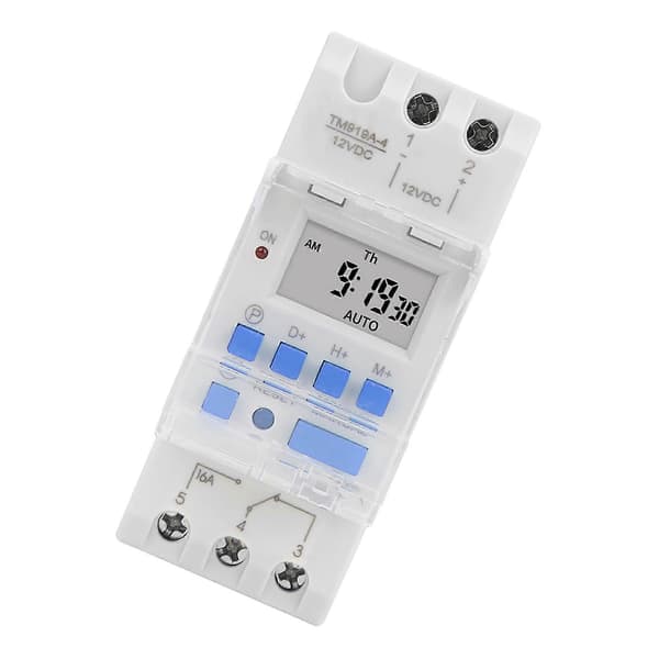 Ukentlig tidsbryter 12V DC 16A LCD-skjerm med nedtellingsfunksjon og uttakbart batteri