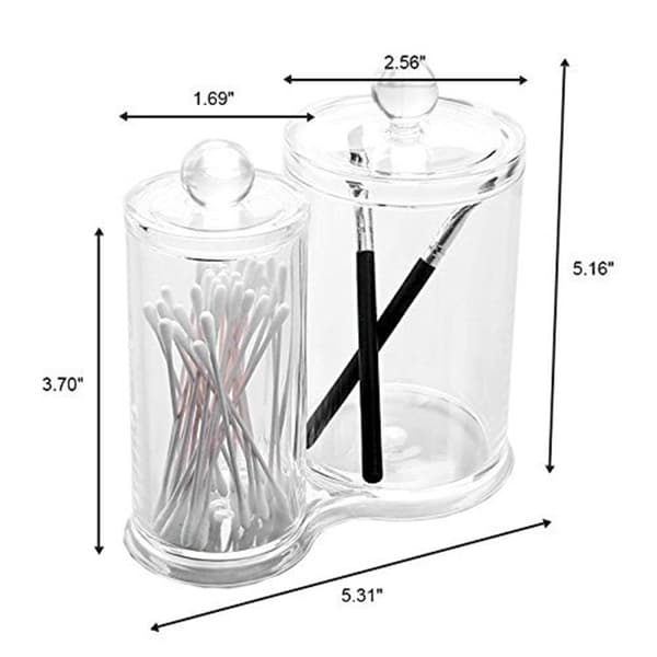 1 stk Bomullsdottboks 2 Runde Bokser Transparent Akryl Sminke St