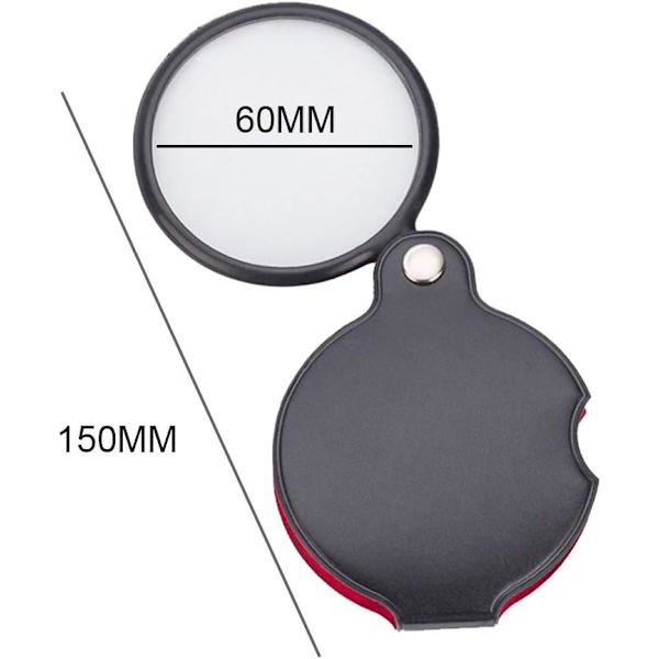6 st Mini Fickficka Förstoringsglas 10X Optiskt Glas med Skyddande Skal