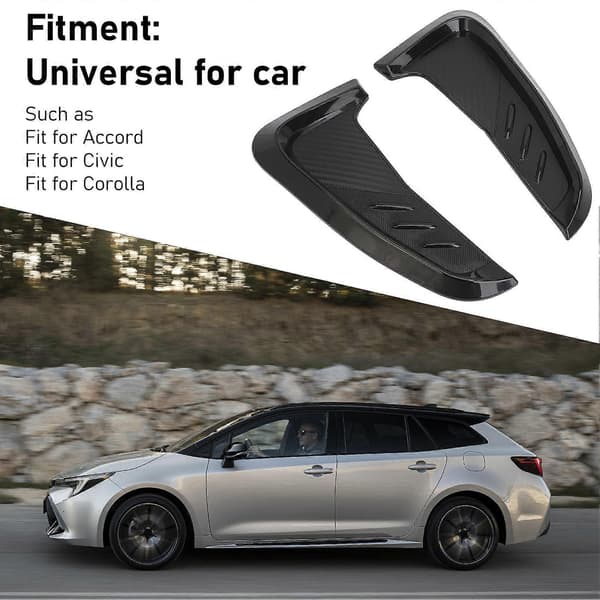 2 st Sidostänkskydd Ventil Trim Vänster Höger 20cm Glänsande Svart Gummi Universal Passform för Accord Civic