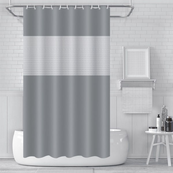 Grå dusjforheng 180x180cm Vanntett Semi-Sheer EVA Bath Cur